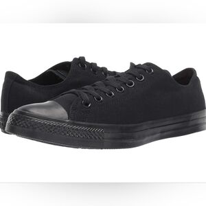 All-Black Low-Top Canvas Sneakers - Women's Casual Shoes